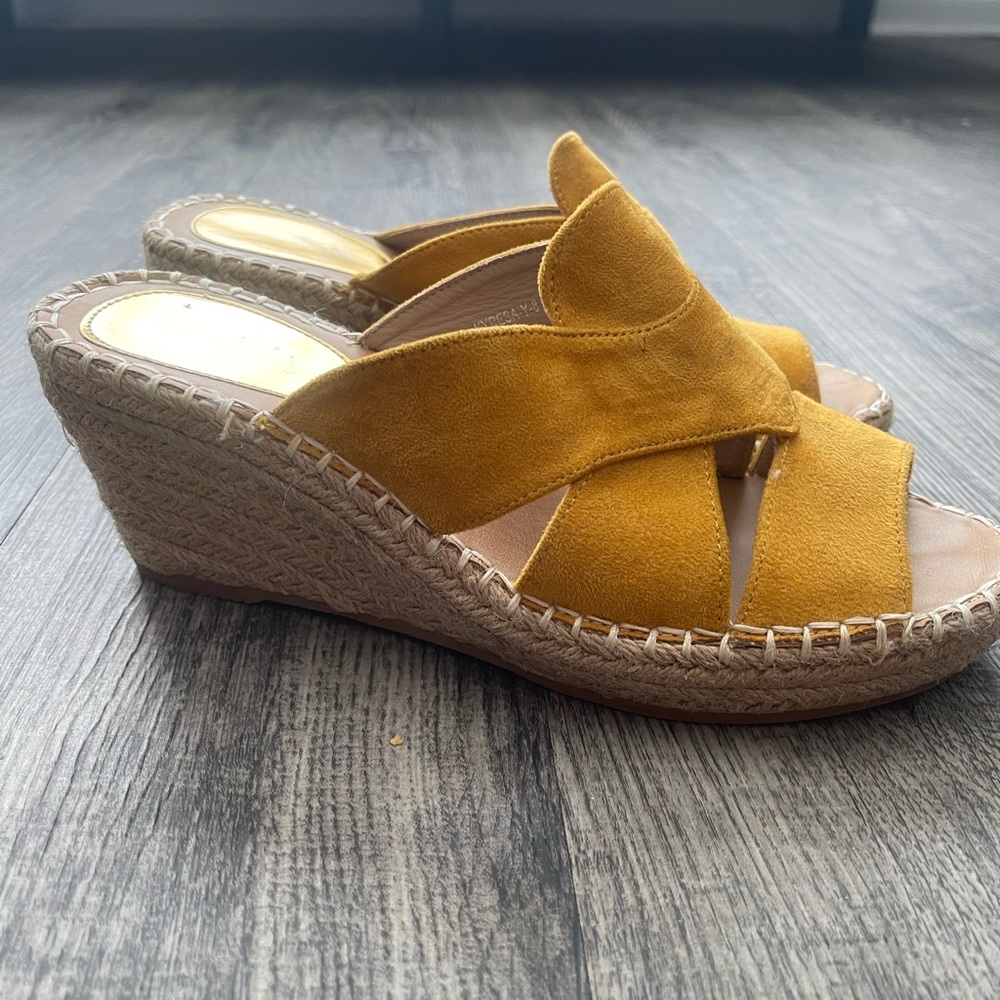 Chic Mustard Wedge Sandals